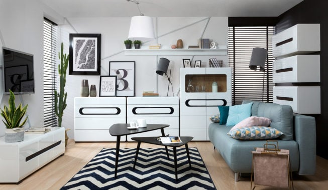 Nowoczesne wnętrze w stylu black & white