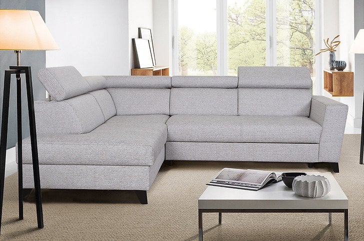 Wygodny narożnik Sand II z funkcją spania i regulowanymi zagłówkami 