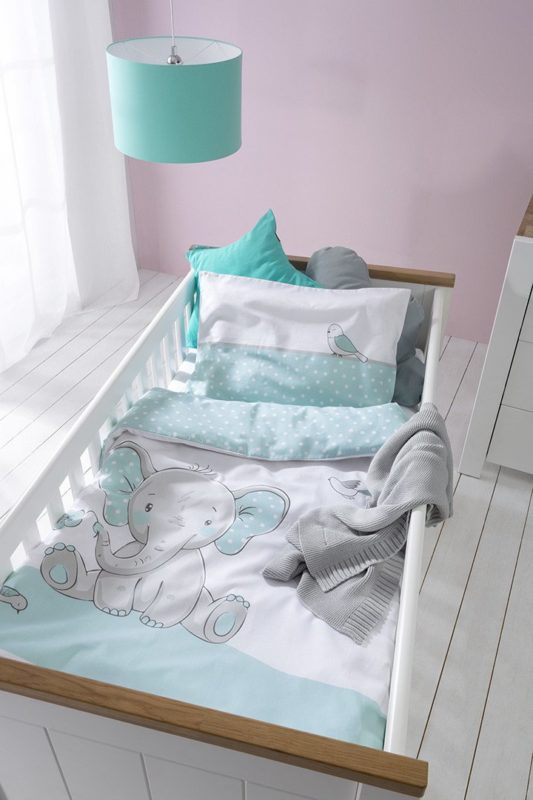 Pościel dziecięca Miętowy Słonik
