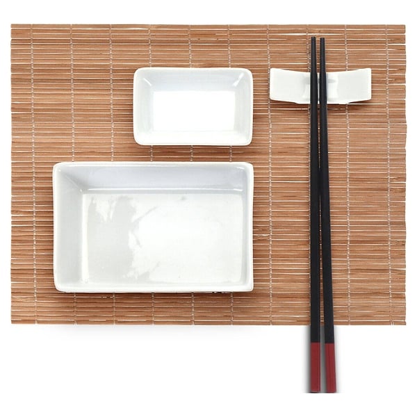 Zestaw do serwowania sushi z bambusową matą dla 2 osób