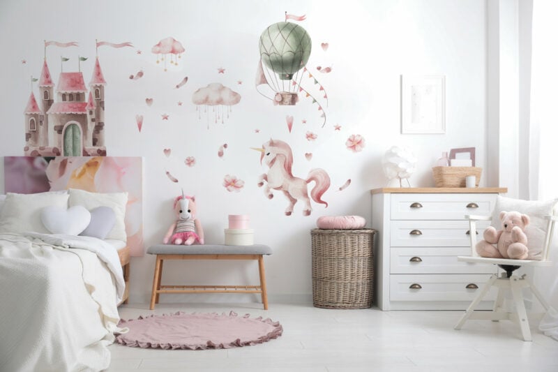 ZESTAW Naklejek Dla Dzieci Akwarelowa Baśniowa Kraina