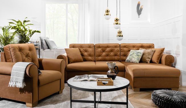 Na jakie dodatki do brązowych mebli w salonie postawić?