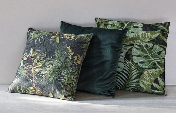 poduszki dekoracyjne w odcieniach zieleni