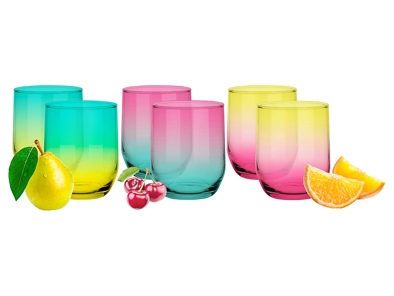 Komplet 6 szklanek Colorful