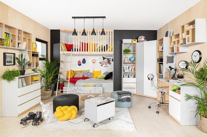 Półka Nandu i rośliny w pokoju dziecka