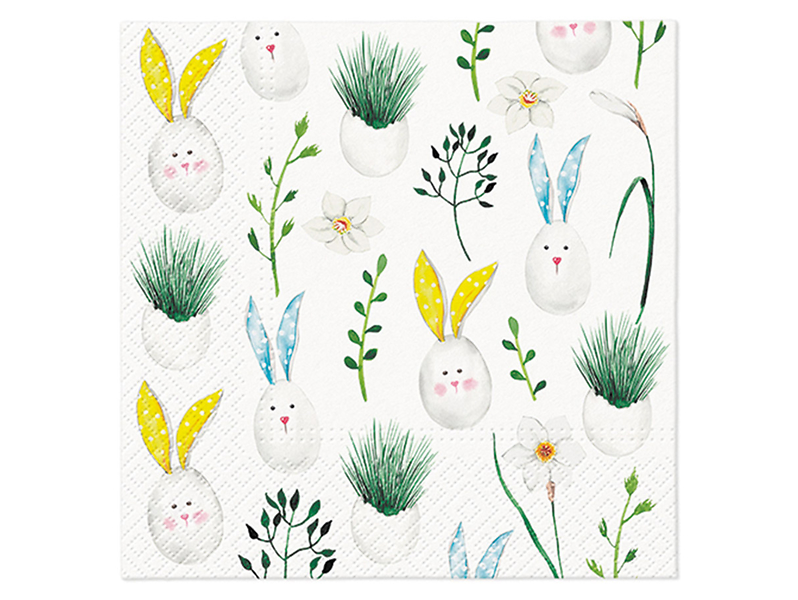 Serwetki wielkanocne Zające 20 szt.