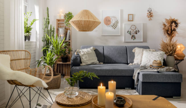 Zielona bohema: rośliny i motywy florystyczne we wnętrzach boho