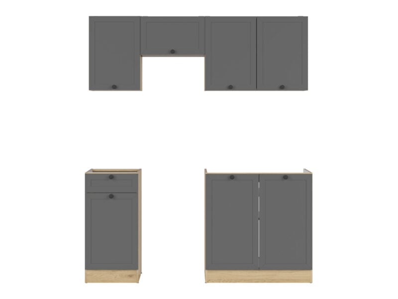 Komplet kuchenny Junona Line 170 cm grafitowy bez blatu