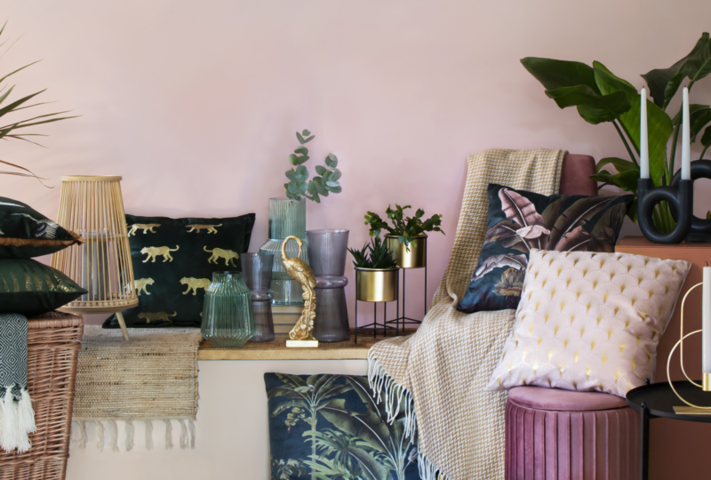 Dekoracje do salonu w stylu boho glam