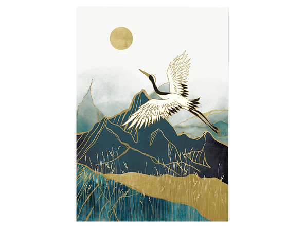 Plakat ptak w stylu boho glam