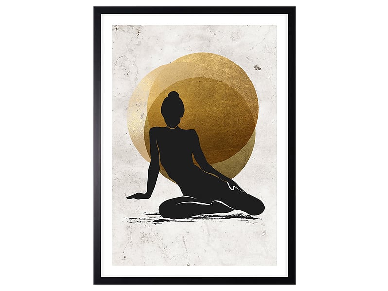 Obraz w ramie Woman In Golden Circles