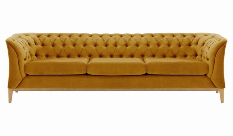 Sofa trzyosobowa Chesterfield Modern Wood Velluto