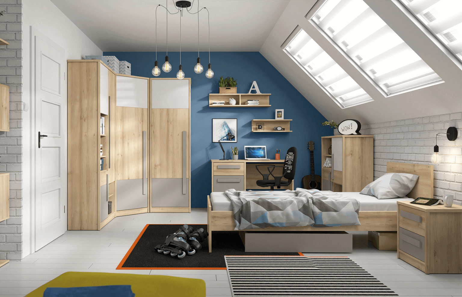 jak urządzic garderobę na poddaszu