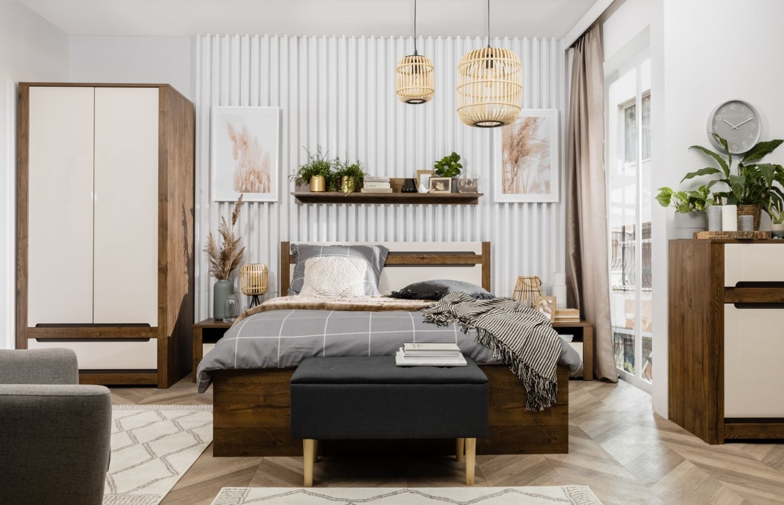 sypialnia styl kolonialny 