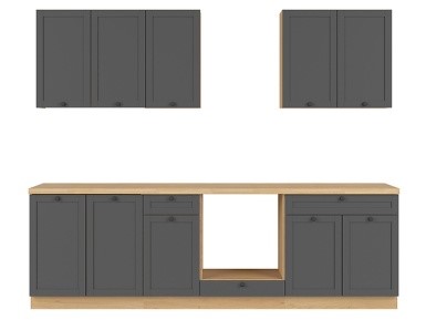 Komplet kuchenny z ociekarką Semi Line, Grafit