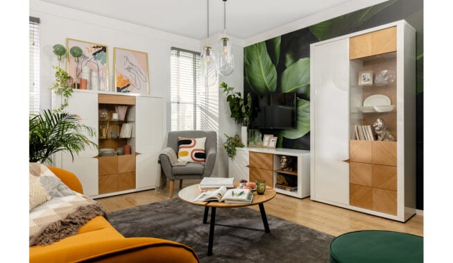 Salon w stylu urban jungle – aranżacje