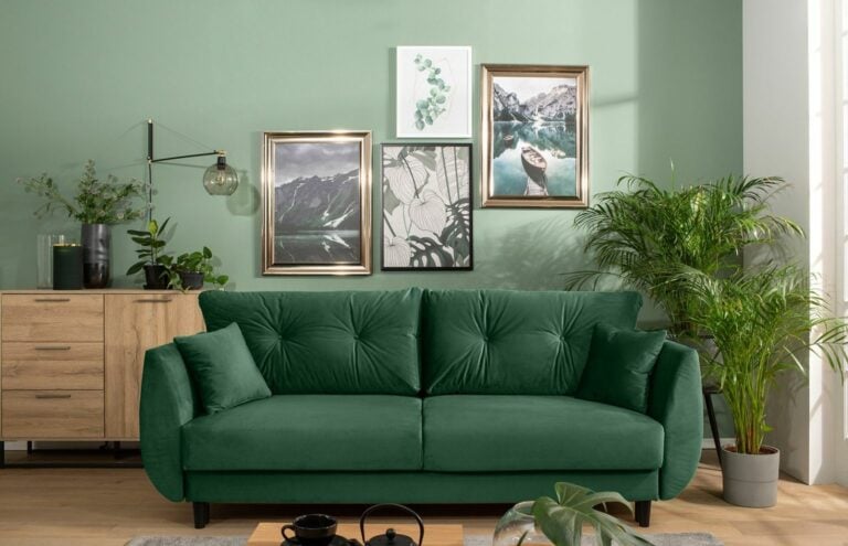 salon w kolorze szałwii