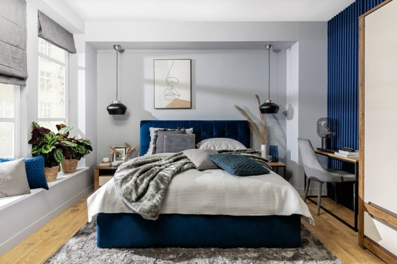 Łóżko Luria w sypialni modern classic