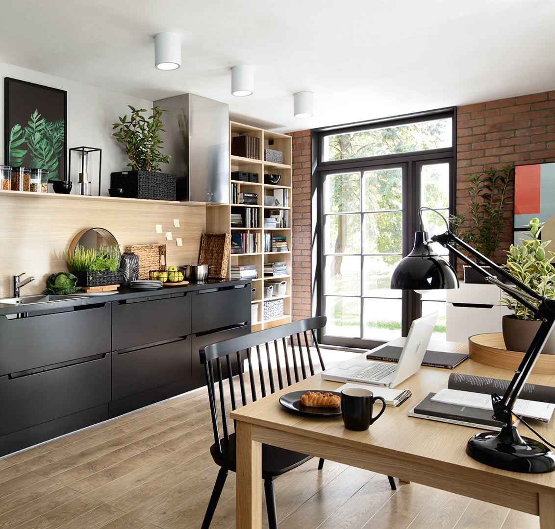 kuchnia z cegłą aranżacje 