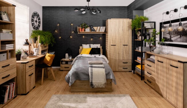 Pokój młodzieżowy z cegłą – inspiracje