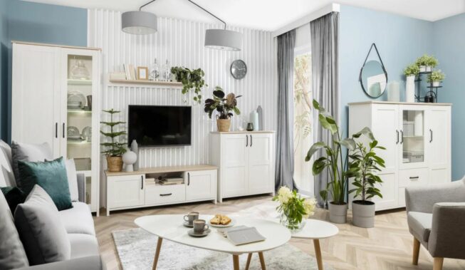 Lamele w salonie — aranżacje