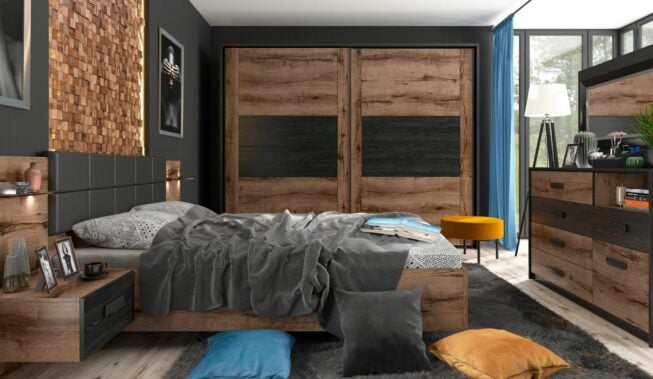 Trend alert: czarna sypialnia z drewnem!