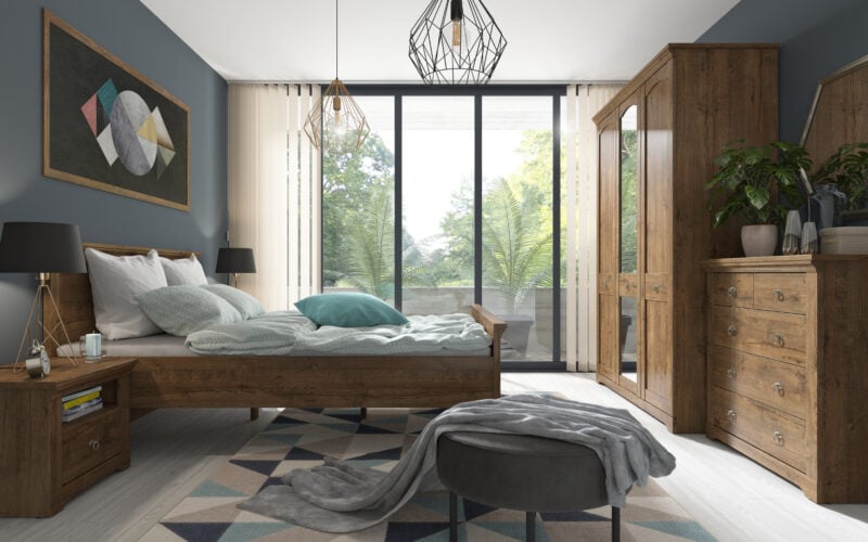 Sypialnia w stylu rustykalnym - kolekcja Patras