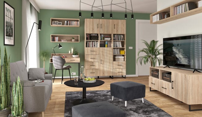 Pokój szarozielony – aranżacje z Black Red White