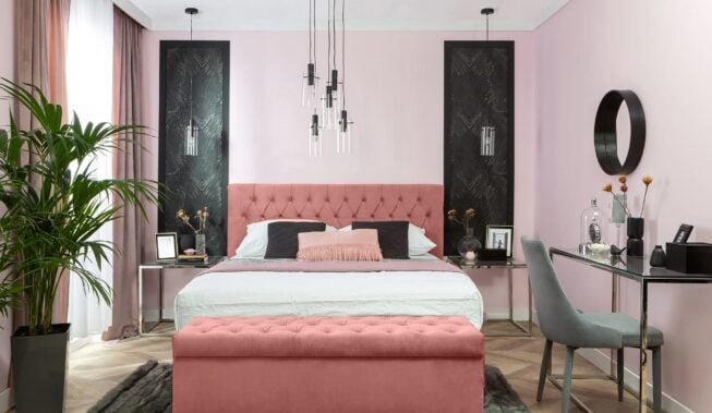 Sypialnia pudrowy róż – inspiracje