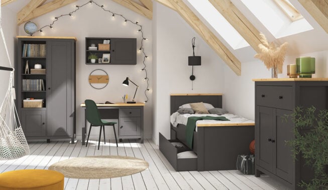 Pokój młodzieżowy dla dziewczyny – szary nie znaczy nudny!