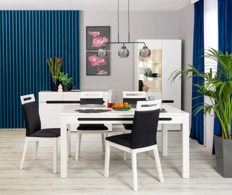 Krzesła Azteca Trio w salonie glamour