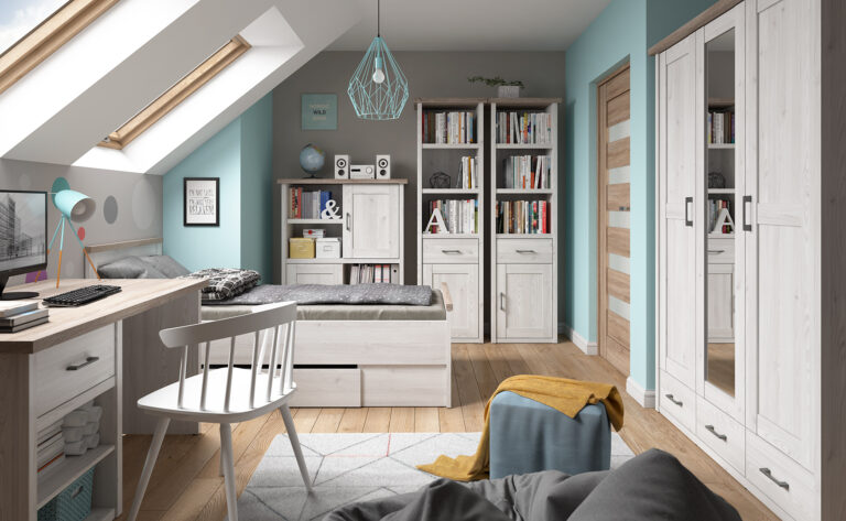 Miętowy pokój młodzieżowy