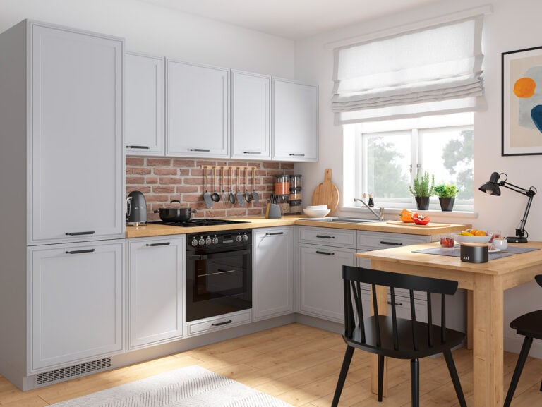 Komplet kuchenny narożny Verdi szary - aranżacja