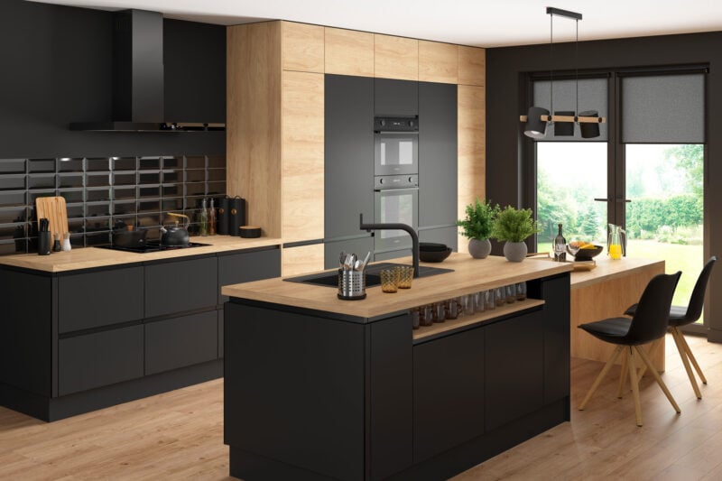 Kuchnia z kolekcji Senso Kitchens z frontami Board i Pure