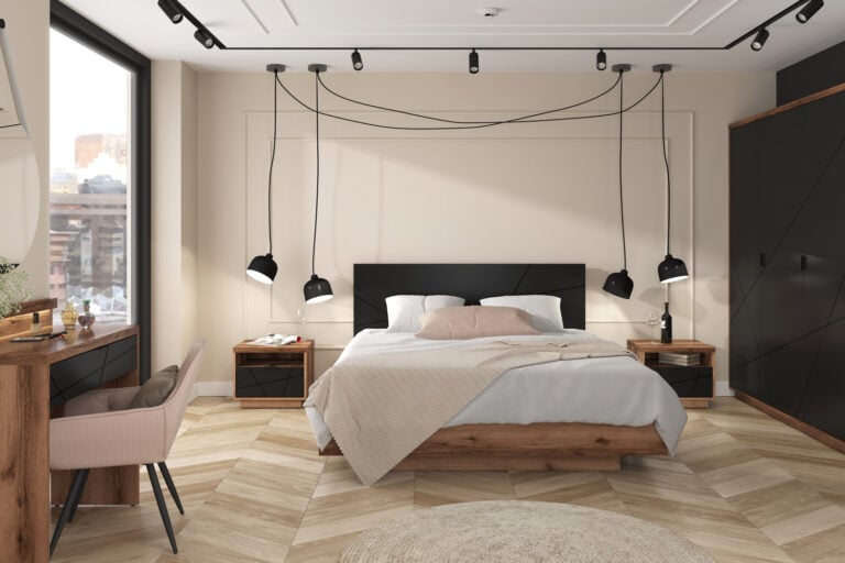 Kolekcja Forn do sypialni - aranżacja z białą ścianą