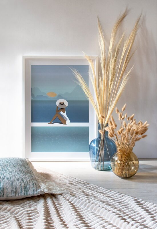 Obraz Capri, wazon szklany