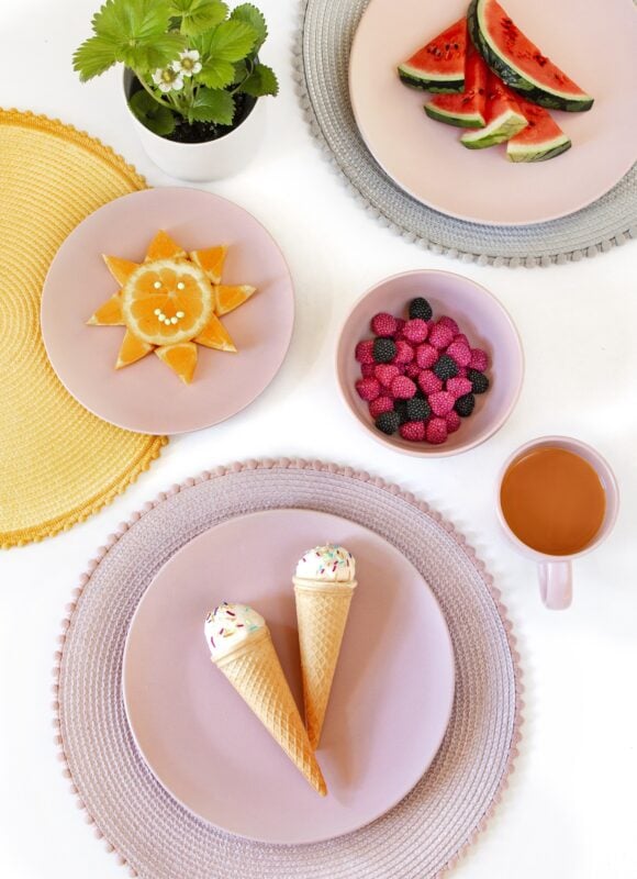 Komplet obiadowy Color Pop różowy