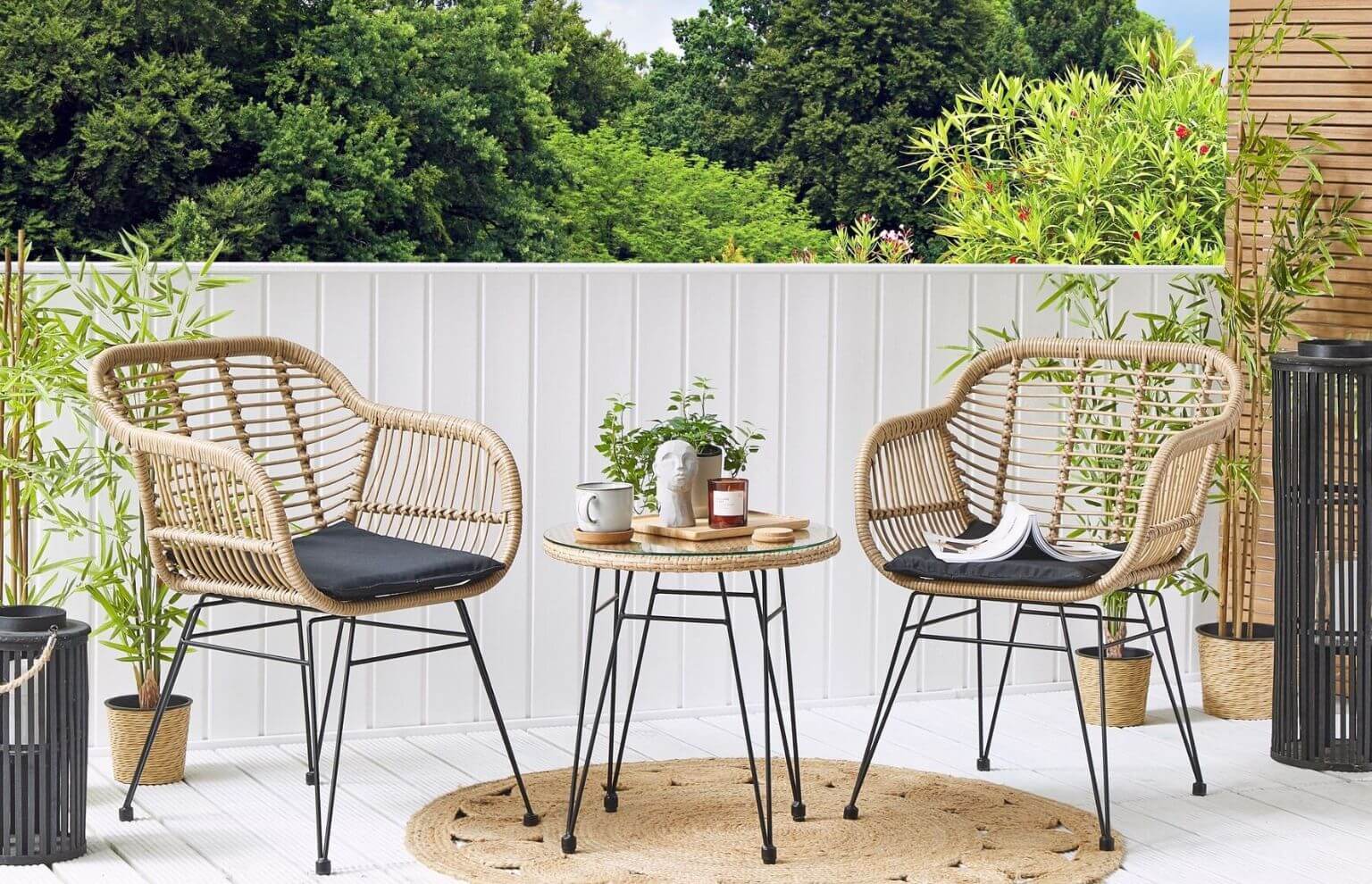 zestaw balkonowy rattan