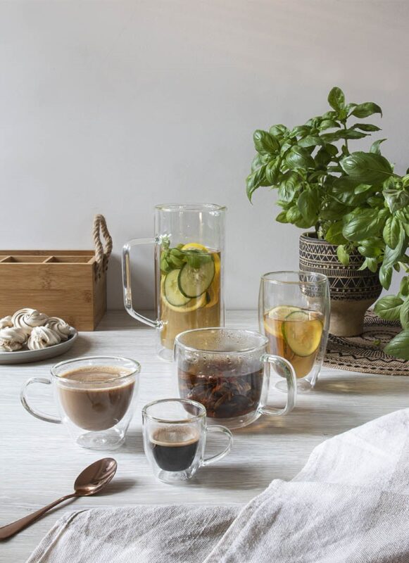 Komplet dwóch filiżanek do espresso Manhattan Double Glass