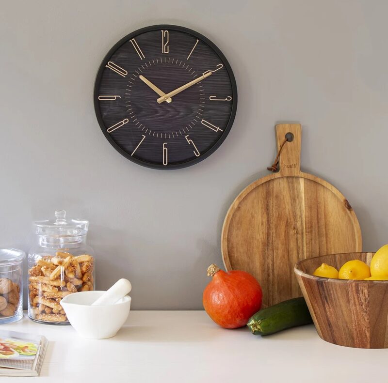 Zegar ścienny Woody Black