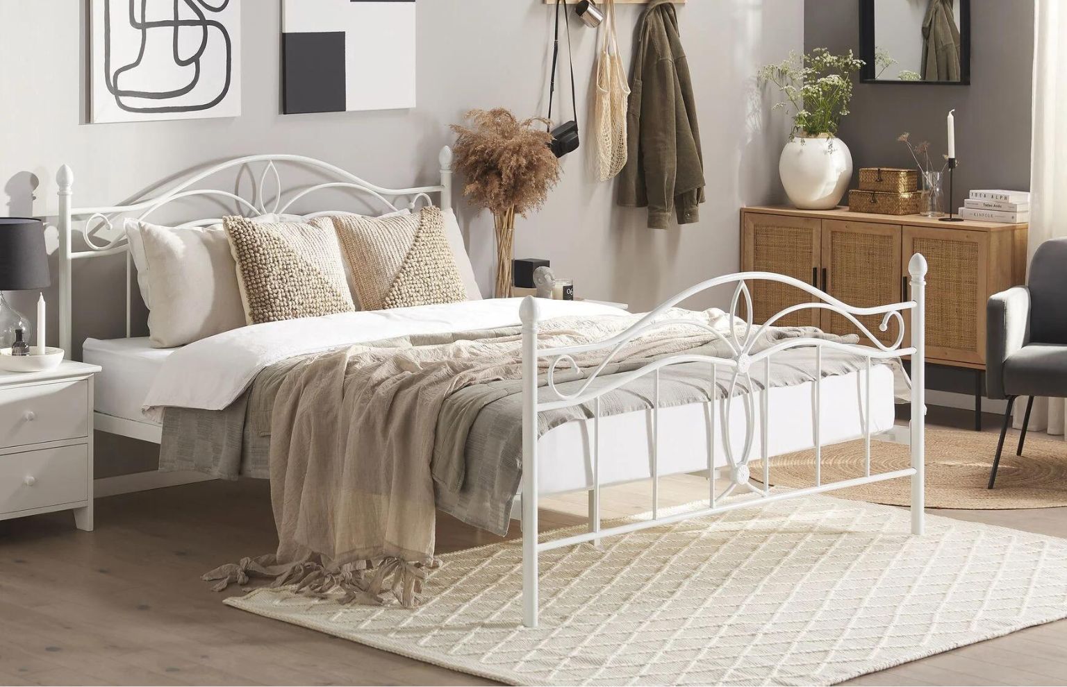 łóżko metalowe rama stelaż