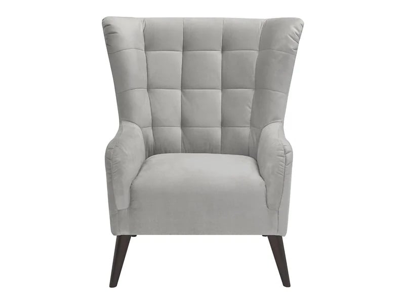 Fotel uszak Casey welurowy jasnoszary