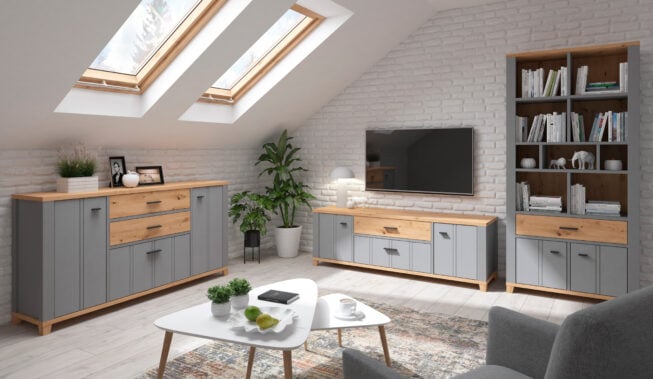 Ściana z TV w salonie – inspiracje