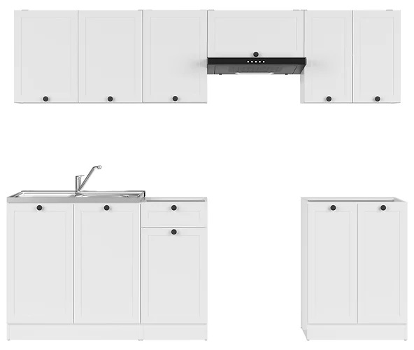 Komplet kuchenny z AGD Junona Line 240 z białymi frontami