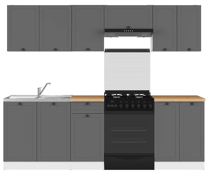 Komplet kuchenny Junona Line 240 cm z blatem grafit