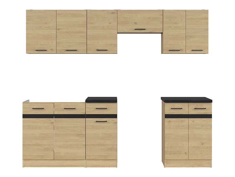 Komplet kuchenny Junona Line dąb bernstein z blatem