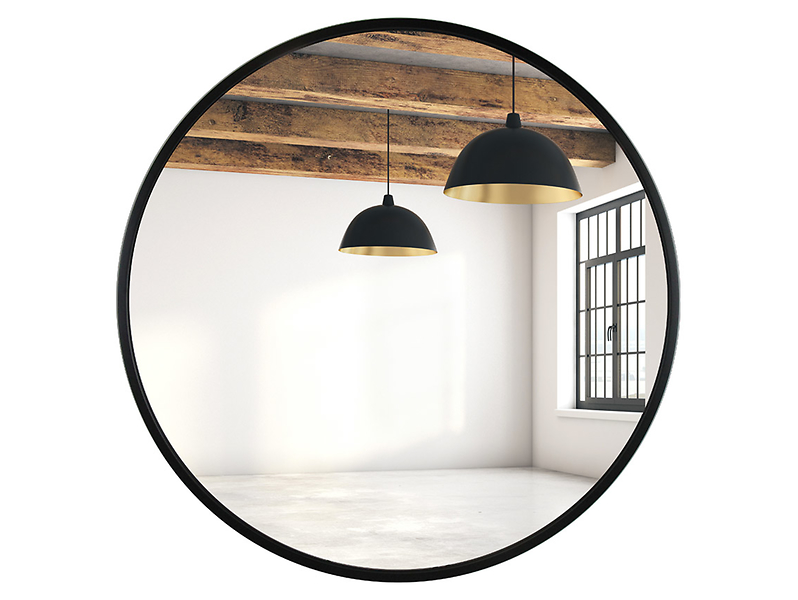 Lustro ścienne okrągłe czarne mat