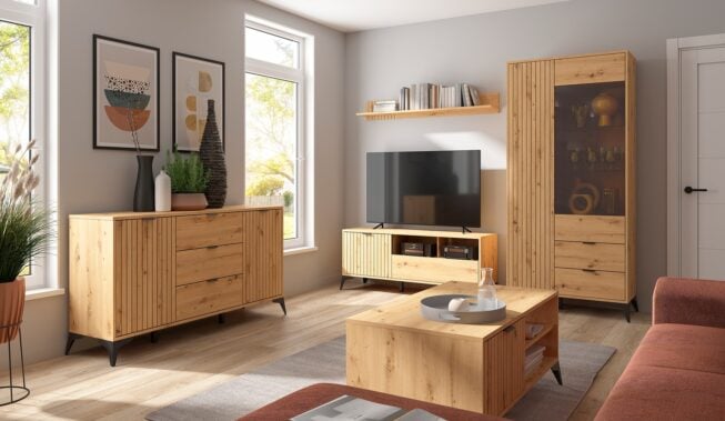 Jasne meble do salonu – sposób na optyczne powiększenie wnętrza