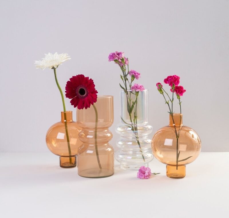 Wazon szklany 22 cm miedziany