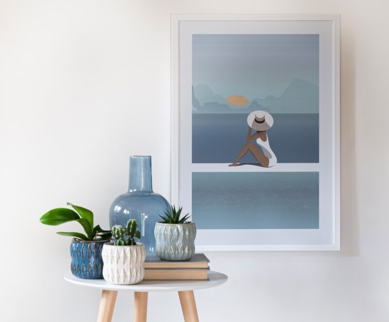 Wazon szklany 30 cm niebieski